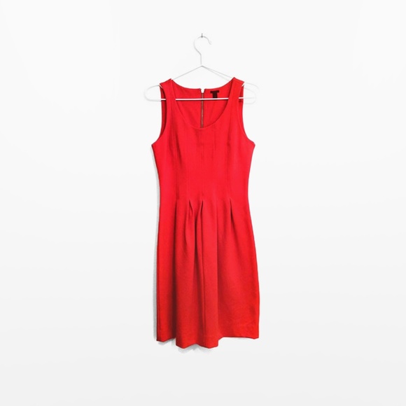 J.Crew Red Pleated Dress - Picture 2 of 4